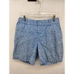 Vineyard Vines Women's Shorts Size 4 Turtle Print Blue White Casual‎